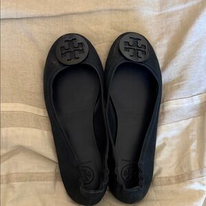 Tory Burch Black Logo Flats